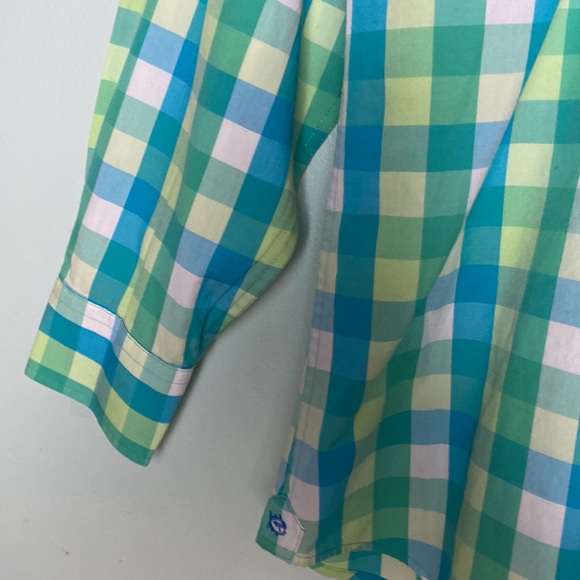 Southern Tide Checkered Button Down Shirt Size Medium - Picture 2 of 8